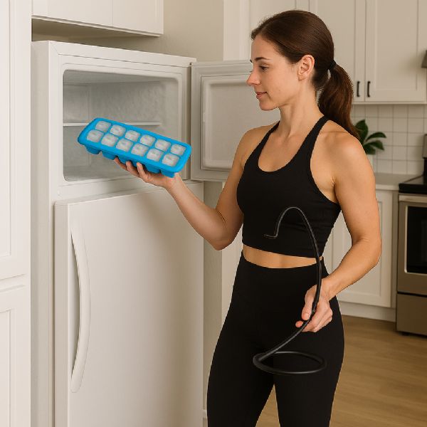 2 Pack Stackable Ice Cube Tray Set BpA-Free Plastic, 12-Cube Capacity Each Reusable Ice Trays For Freezer