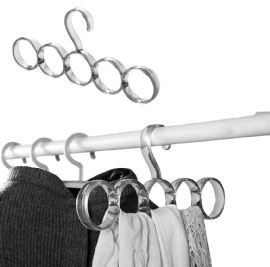 5-Hole SnaG-Free Scarf Hanger - Durable Plastic Storage Solution For Scarves, Belts, Jewelry, And More