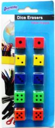 Wholesale Pencil  Erasers Dice Design 10 Pack