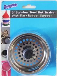 Wholesale 3 inch Stainless Steel Sink Strainer with Rubber Stopper