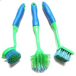 Wholesale Rubber Grip handled Dish Brushes Assorted to a case