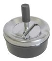 Wholesale Round Push Down Ashtray with Spinning Tray Black