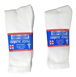 Wholesale Dr Sol Mens White 3 pack Diabetic Socks