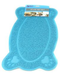 Wholesale Easy Clean Paw Print Pet Mat Blue