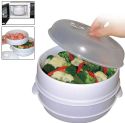 Wholesale 2 Tier Microwave Steamer Healthy Cooking Quick Fast Vegetables, Fish, Shellfish Oil Free Cooker