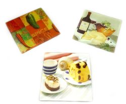 Wholesale 7 Inch Printed Countertop Glass Trivet Assorted Styles