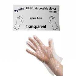 Wholesale 100 Piece Transparent HDPE Disposable Gloves