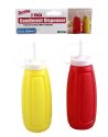 Wholesale 2 Piece Plastic Squeeze Mustard Ketchup Salad Dressing Condiment Set 12 Ounce BPA Free
