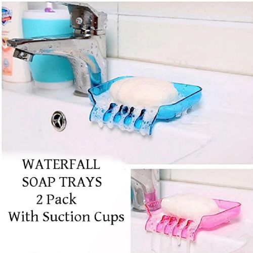 Wholesale 2 Pack Waterfall Soap Tray Multi Purpose Soap and Sponge