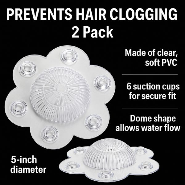 2 Pack Shower And Tub Hair Catcher