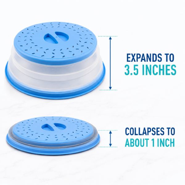 Wholesale Collapsible Microwave Splatter Guard Cover Blue
