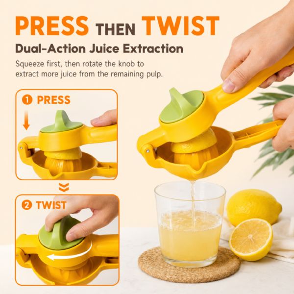 Wholesale Lemon Squeezer With Twist Reamer Yellow Bpa Free Plastic