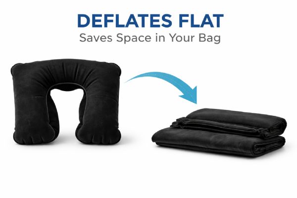 Wholesale Inflatable Travel Neck Cushion Pillow - Supports Head & Neck, Soft Velvet Ergonomic Feel