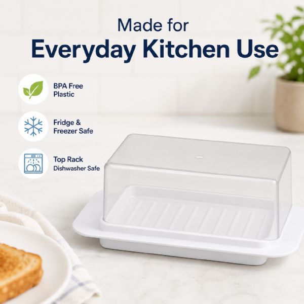 Wholesale Butter Dish White With Clear Top Bpa Free