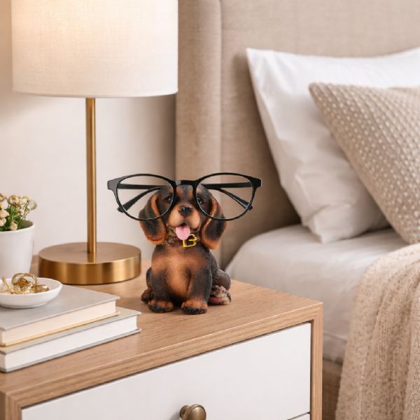 Wholesale Eyeglass Holder For Nightstand Or Desk Decorative Resin Glasses Holder Figurine Dachshund