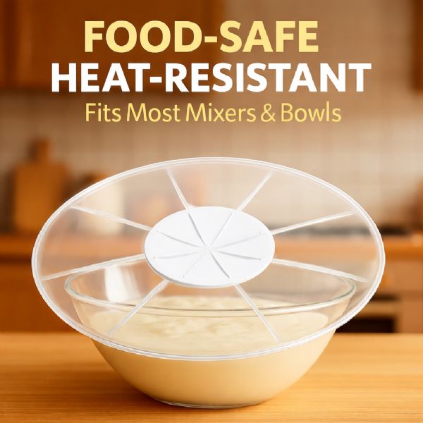 12" Mixing Bowl Splatter Guard Bpa Free Fits Most Hand And Electric Mixers White Splatter Shield