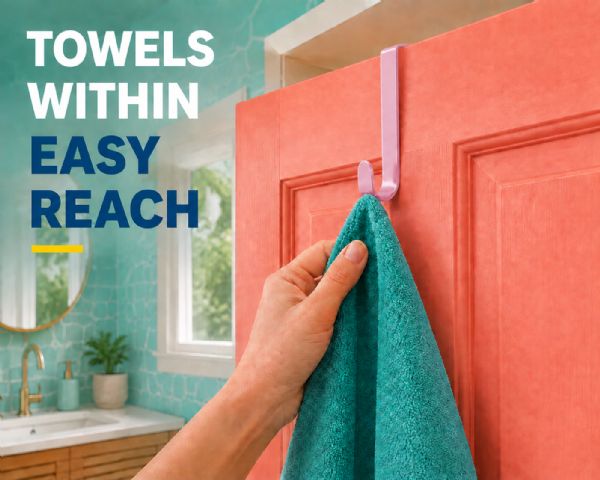 Wholesale 4-Pack Plastic Over The Door Hooks Pink