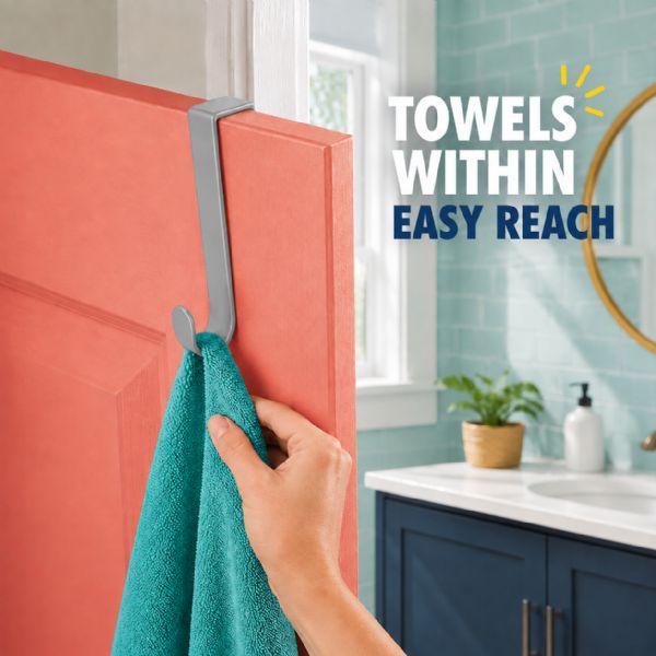 Wholesale 4-Pack Plastic Over The Door Hooks Gray
