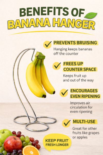 Wholesale Chrome Banana Stand Tree Fruit Holder Rack