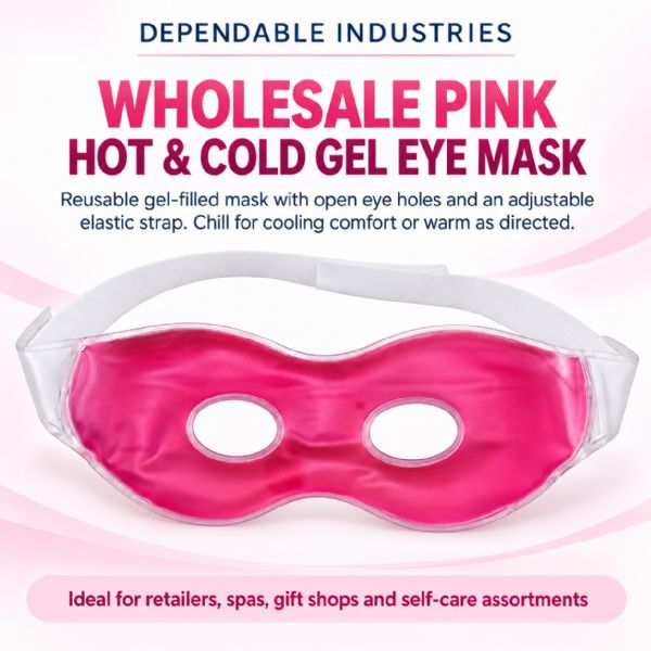 Wholesale Pink Hot & Cold Gel Eye Mask With Adjustable Strap