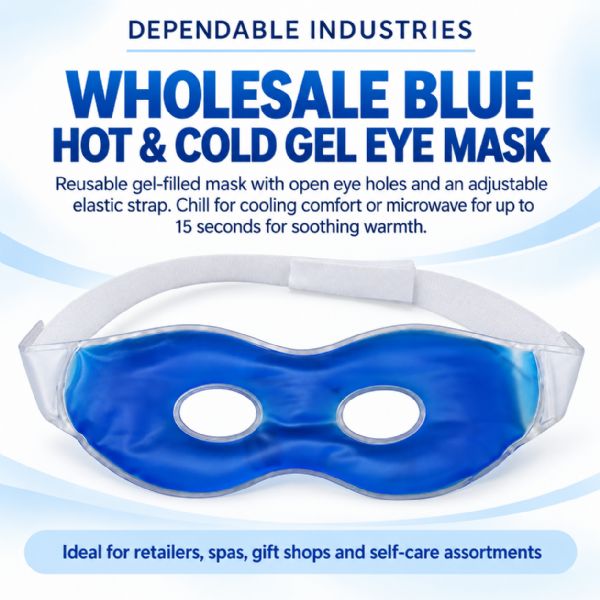Wholesale Blue Hot & Cold Gel Eye Mask With Adjustable Strap