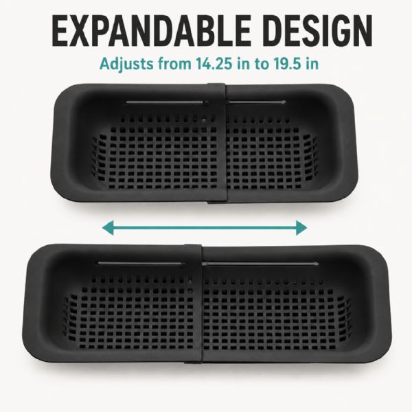 Wholesale Over The Sink Extendable Colander Collapsible Plastic Fruit Vegetable Pasta Spaghetti Strainer Drainer Multi Purpose Basket For Kitchen Bpa Free Food Grade Black