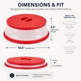 Wholesale Silicone Folding Collapsible Microwave Cover Splatter Screen Red