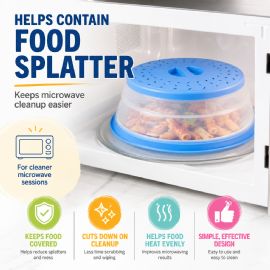 Wholesale Collapsible Microwave Splatter Guard Cover Blue