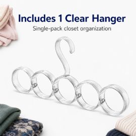 5-Hole SnaG-Free Scarf Hanger - Durable Plastic Storage Solution For Scarves, Belts, Jewelry, And More
