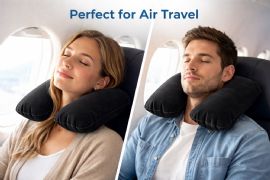 Wholesale Inflatable Travel Neck Cushion Pillow - Supports Head & Neck, Soft Velvet Ergonomic Feel