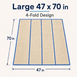 Wholesale Large Foldable Straw Beach Yoga Mat 47 X 70 In 4-Fold Carry Handles Blue