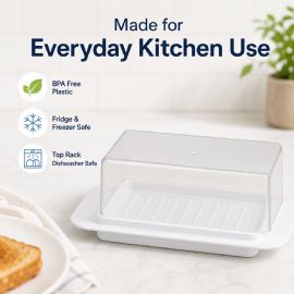 Wholesale Butter Dish White With Clear Top Bpa Free