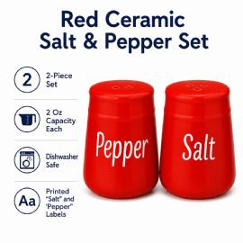 Red Ceramic Salt And Pepper Shaker Set