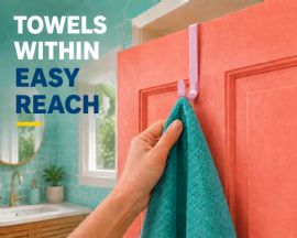 Wholesale 4-Pack Plastic Over The Door Hooks Pink