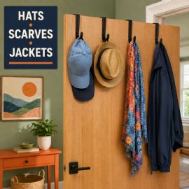 Wholesale 4 Pack Over The Door Hooks Hangers, Laundry Hanger Black