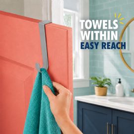 Wholesale 4-Pack Plastic Over The Door Hooks Gray