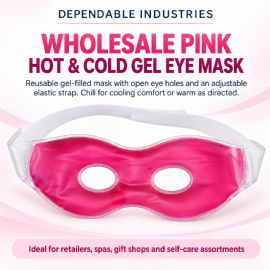 Wholesale Pink Hot & Cold Gel Eye Mask With Adjustable Strap