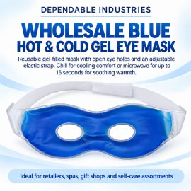 Wholesale Blue Hot & Cold Gel Eye Mask With Adjustable Strap