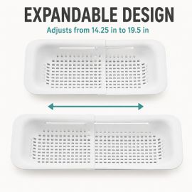 Wholesale Over The Sink Extendable Colander Collapsible Plastic Fruit Vegetable Pasta Spaghetti Strainer Drainer Multi Purpose Basket For Kitchen Bpa Free Food Grade White