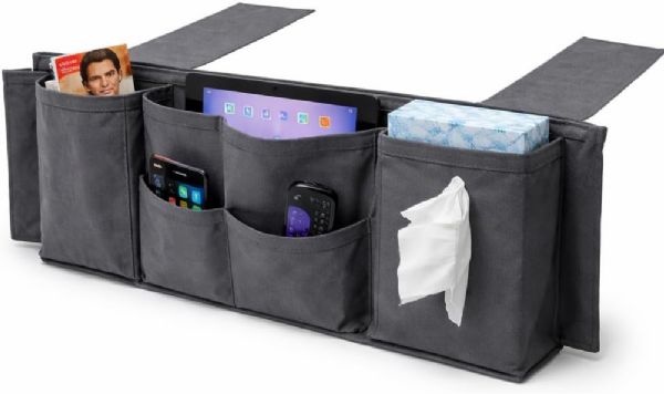 Wholesale Bedside Caddy Organizer 5 Pocket Hanging Bed Storage Pouch For Couch Dorm Bunk Bed Platform Bed