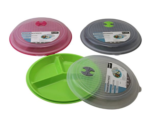 Wholesale 3 Pack Portion Control Divided Microwave Lunch Plate Set