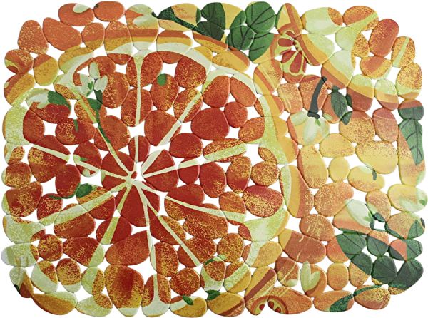 Printed Pvc Sink Mat Decorative 15.7" X 11.8" Oranges