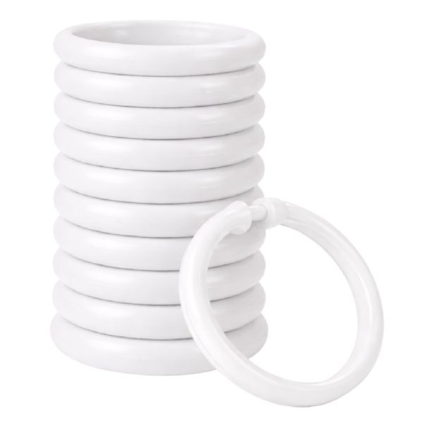 Wholesale Shower Curtain Hooks 12 Pack Fits All Standard Size Shower Rods White