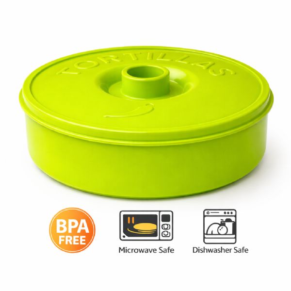 Tortilla Warmer Containers With Lid Green
