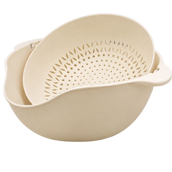 3 Qt Rotating Colander Bowl Set With Handles And Pour Spouts