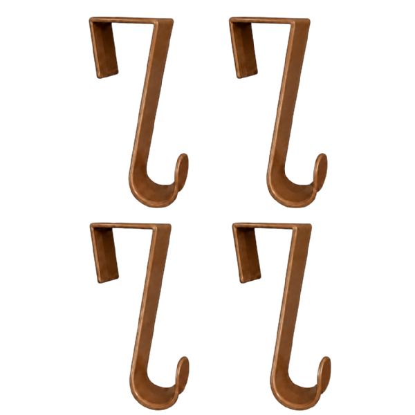 Wholesale 4-Pack Plastic Over The Door Hooks Brown