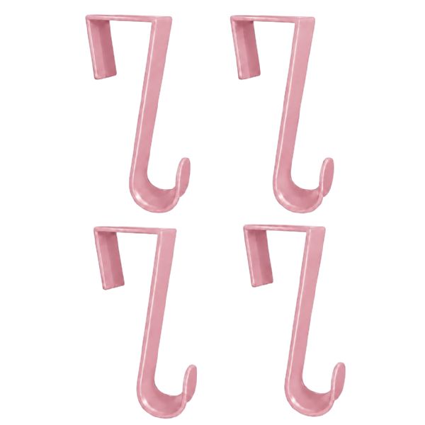 Wholesale 4-Pack Plastic Over The Door Hooks Pink