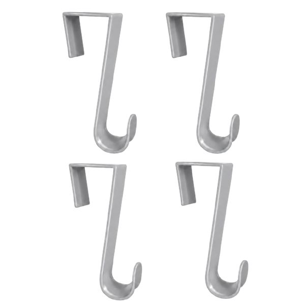 Wholesale 4-Pack Plastic Over The Door Hooks Gray