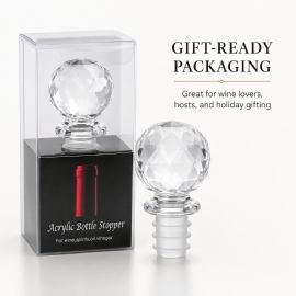 Wholesale Acrylic Wine Bottle Stopper Crystal Clear with Airtight Silicone Seal