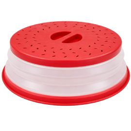 Wholesale Silicone Folding Collapsible Microwave Cover Splatter Screen Red
